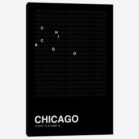 Chicago (Black) Canvas Print #ASX656} by avesix Canvas Artwork