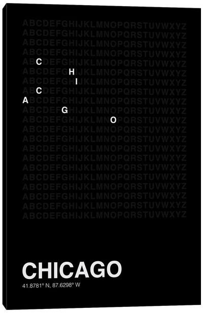 Chicago (Black) Canvas Art Print - avesix