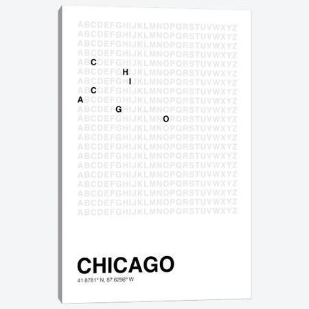 Chicago (White) Canvas Print #ASX657} by avesix Canvas Artwork