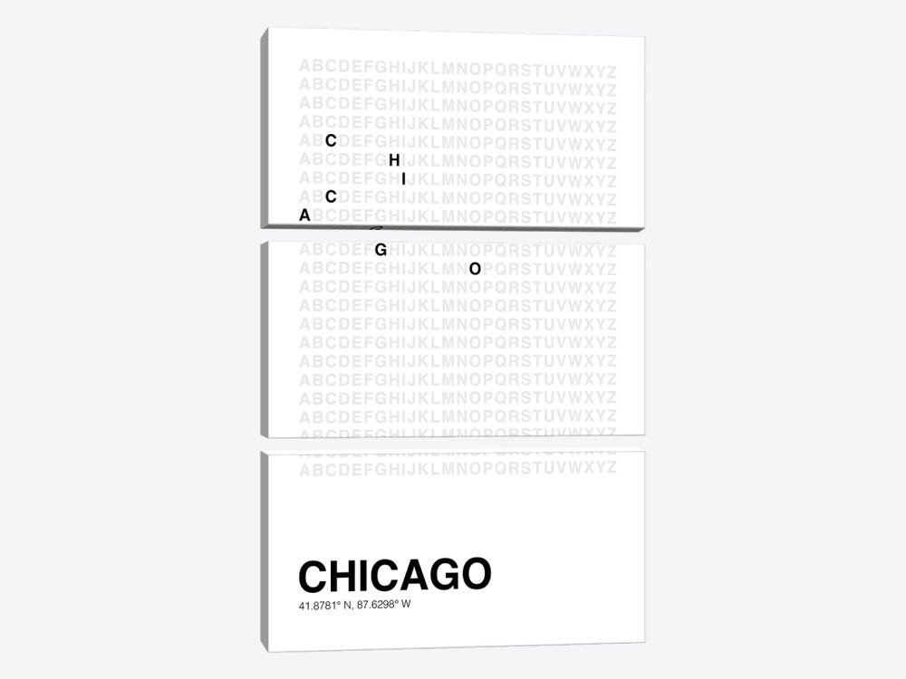 Chicago (White) by avesix 3-piece Canvas Print