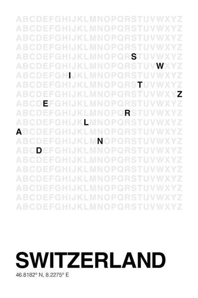 Switzerland (White) by avesix framed wall art