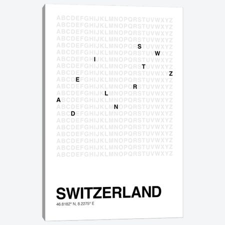 Switzerland (White) Canvas Print #ASX659} by avesix Canvas Art Print