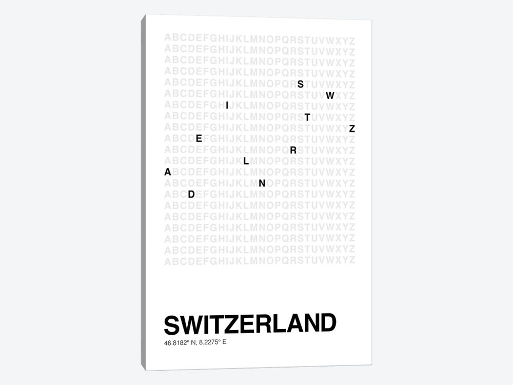 Switzerland (White) by avesix 1-piece Canvas Print