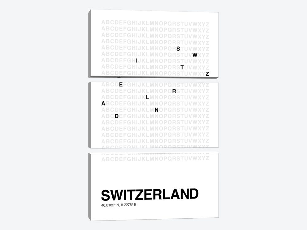 Switzerland (White) by avesix 3-piece Canvas Art Print