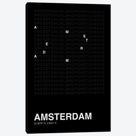 Amsterdam (Black) Canvas Print #ASX660} by avesix Canvas Artwork