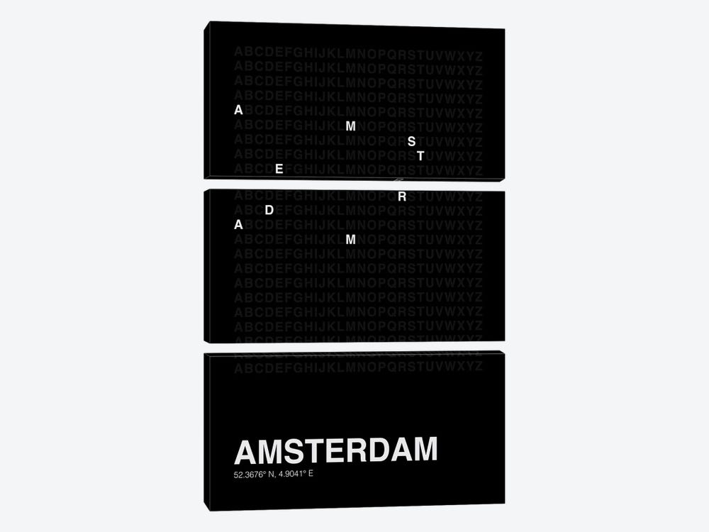 Amsterdam (Black) by avesix 3-piece Art Print