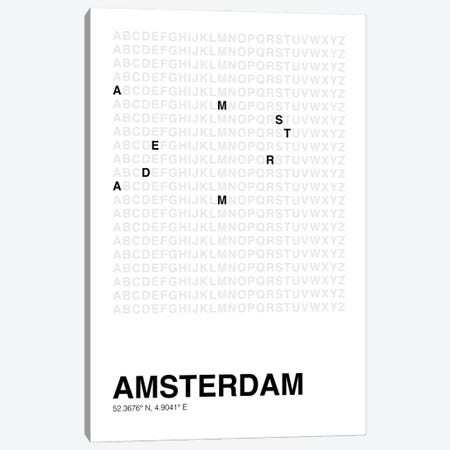 Amsterdam (White) Canvas Print #ASX661} by avesix Canvas Art