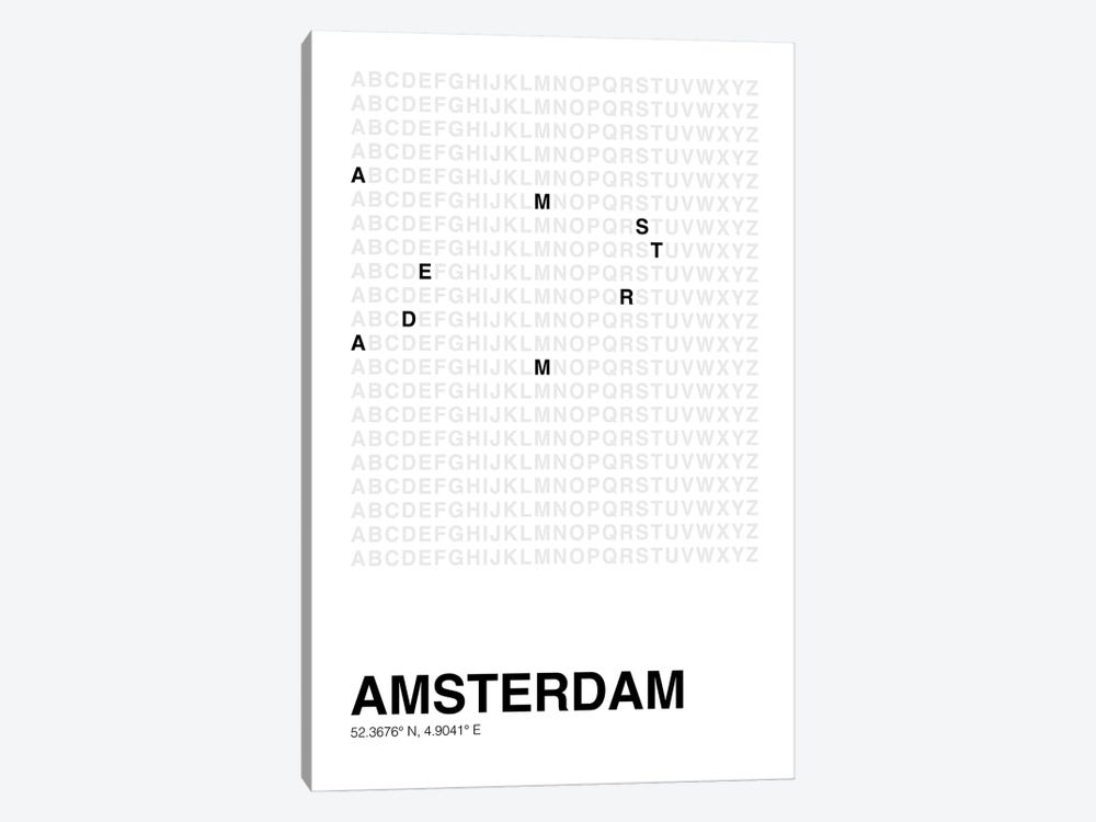 Amsterdam (White) by avesix 1-piece Canvas Art