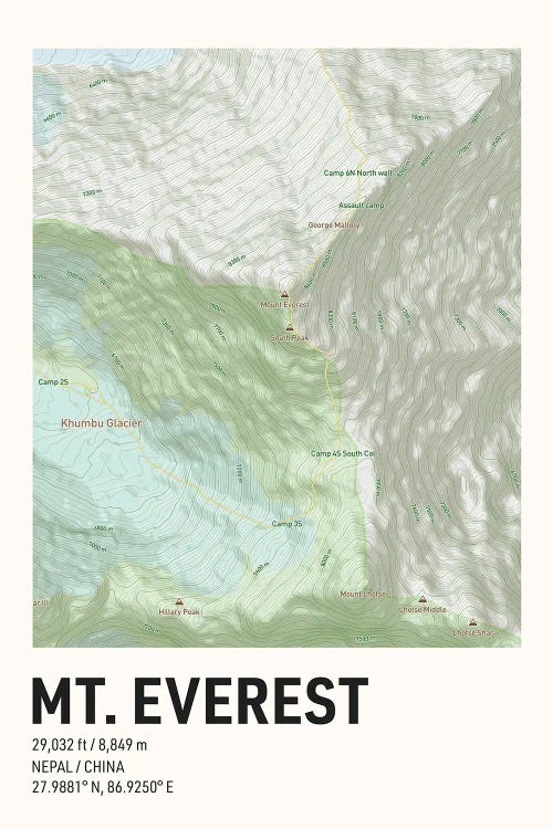 Mt Everest Topographic Map