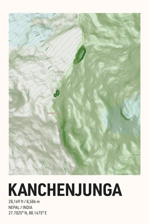 Kanchenjunga Topographic Map