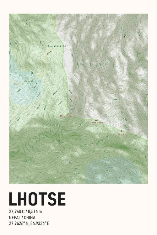 Lhotse Topographic Map