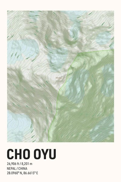 avesix: Cho Oyu Topographic Map by avesix