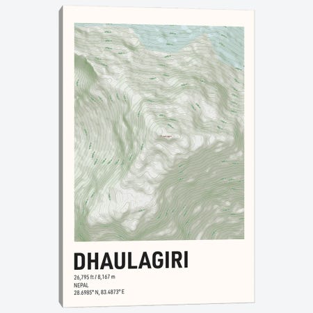 Dhaulagiri Topographic Map Canvas Print #ASX670} by avesix Art Print