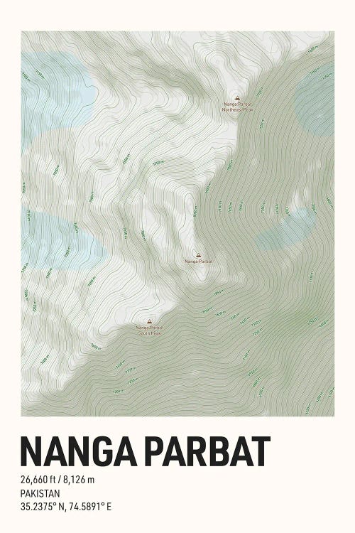 Nanga Parbat Topographic Map