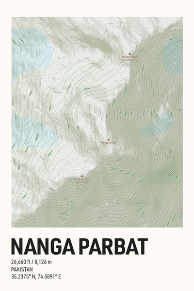 avesix: Nanga Parbat Topographic Map by avesix