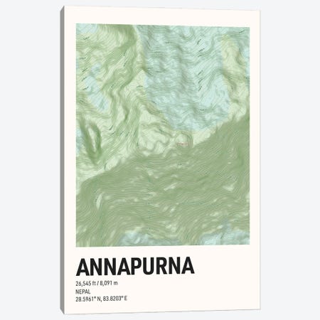 Annapurna Topographic Map Canvas Print #ASX673} by avesix Art Print