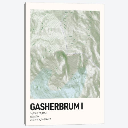 Gasherbrum l Topographic Map Canvas Print #ASX674} by avesix Canvas Art