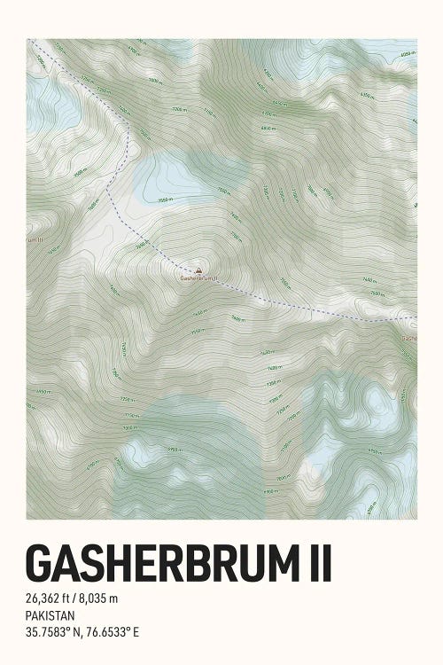 Gasherbrum II Topographic Map