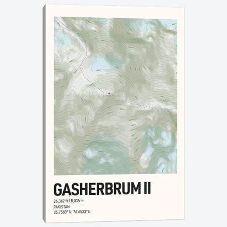 Gasherbrum II Topographic Map Canvas Print #ASX676} by avesix Canvas Artwork