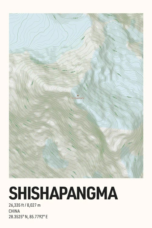 Shishapangma Topographic Map