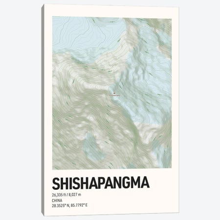 Shishapangma Topographic Map Canvas Print #ASX677} by avesix Canvas Art