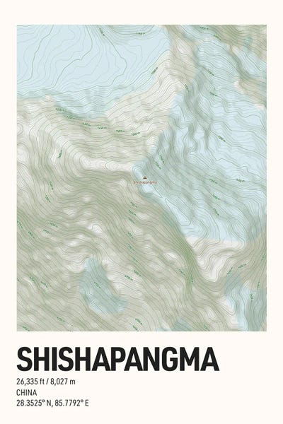 avesix: Shishapangma Topographic Map by avesix