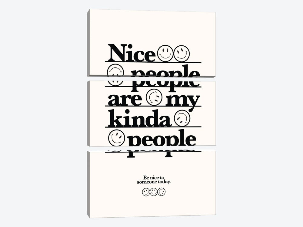 Nice People Are My Kinda People (White) by avesix 3-piece Canvas Art