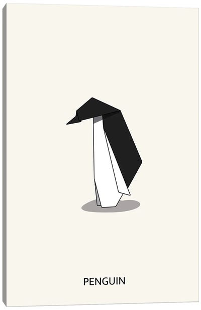 Origami Penguin Canvas Art Print - avesix