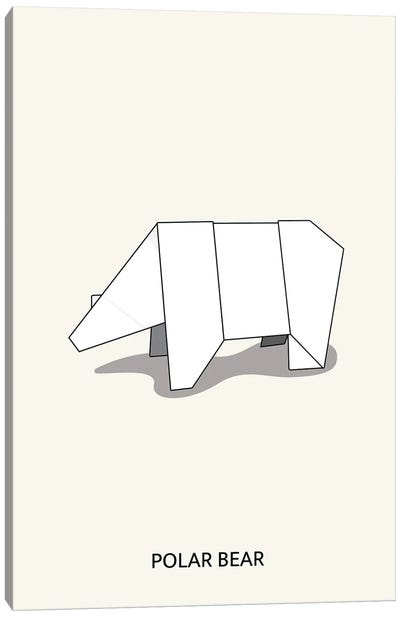 Origami Polar Bear Canvas Art Print - Polar Bear Art