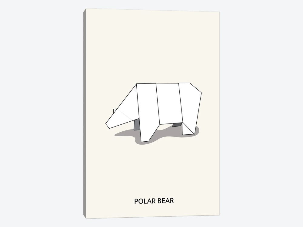 Origami Polar Bear by avesix 1-piece Canvas Wall Art