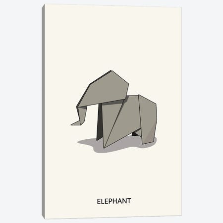 Origami Elephant Canvas Print #ASX686} by avesix Art Print
