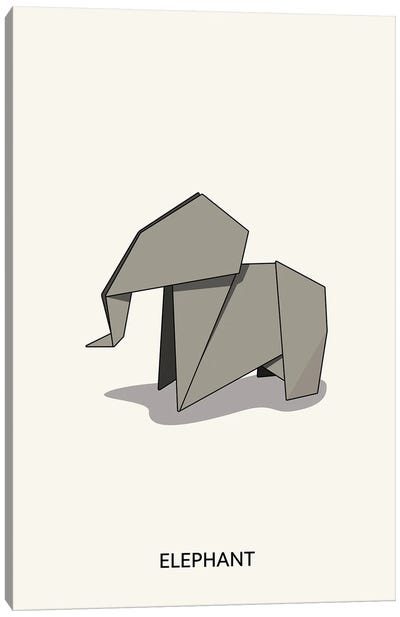 Origami Elephant Canvas Art Print - avesix