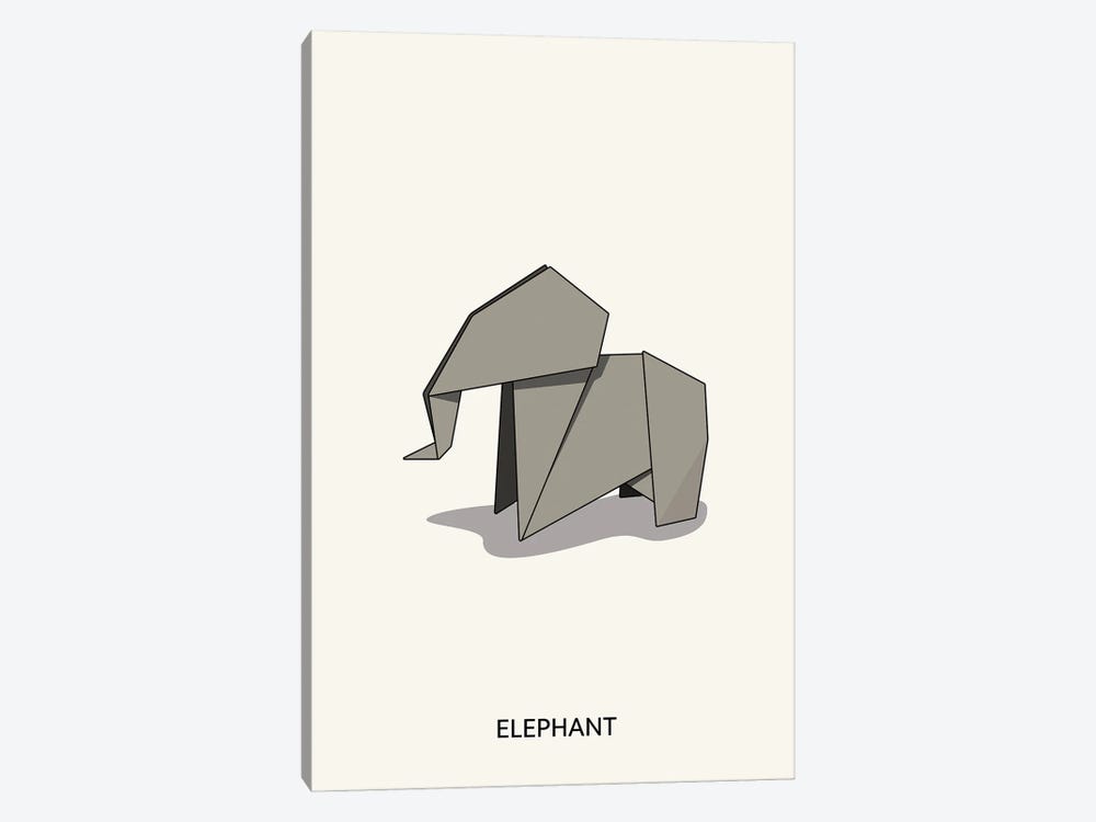 Origami Elephant by avesix 1-piece Canvas Art Print