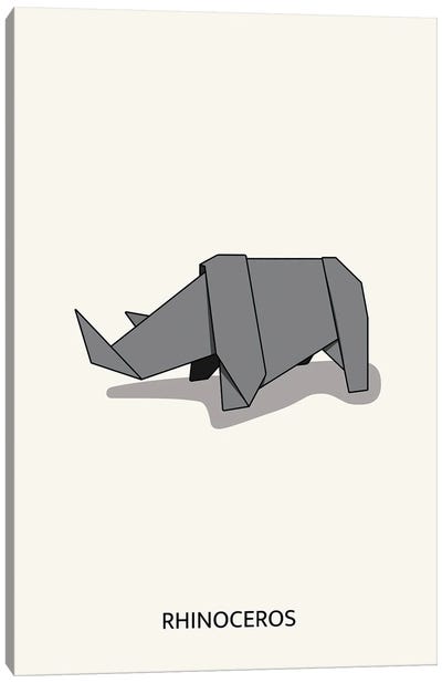 Origami Rhinoceros Canvas Art Print - Rhinoceros Art