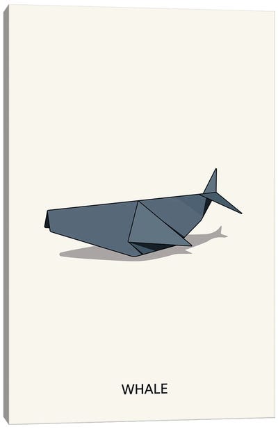 Origami Whale Canvas Art Print