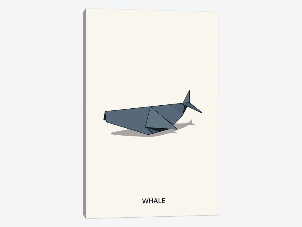 Origami Whale by avesix 1-piece Canvas Art Print
