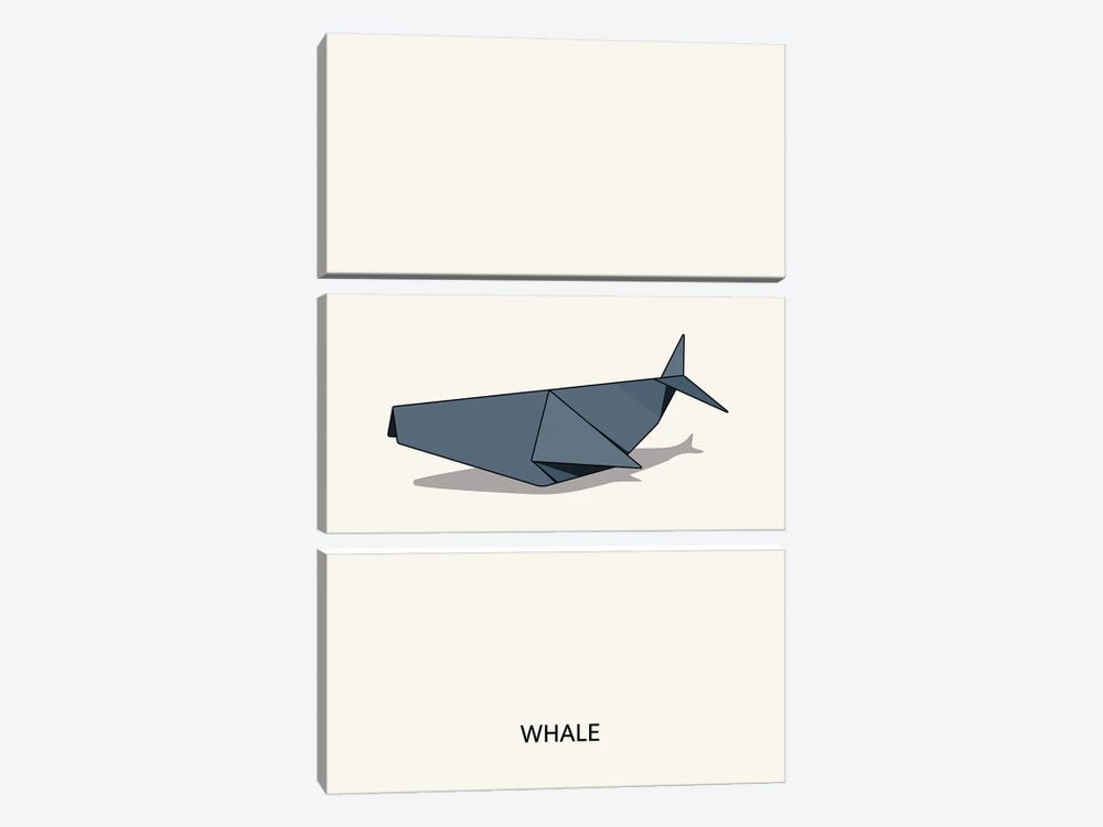 Origami Whale by avesix 3-piece Art Print