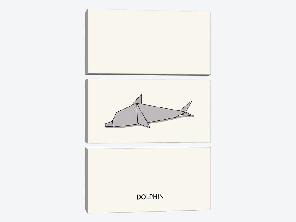 Origami Dolphin by avesix 3-piece Canvas Wall Art