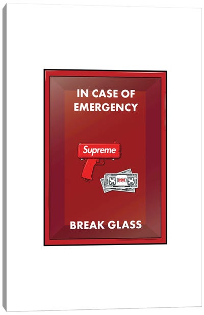 Emergency Cash Canvas Art Print - Supreme