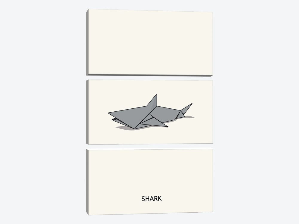 Origami Shark by avesix 3-piece Canvas Art
