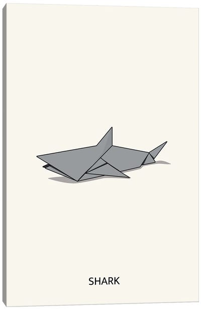 Origami Shark Canvas Art Print - Shark Art