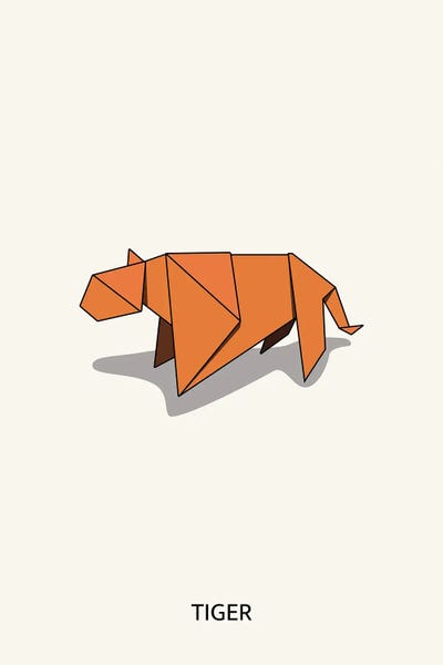 Origami Tiger by avesix framed wall art