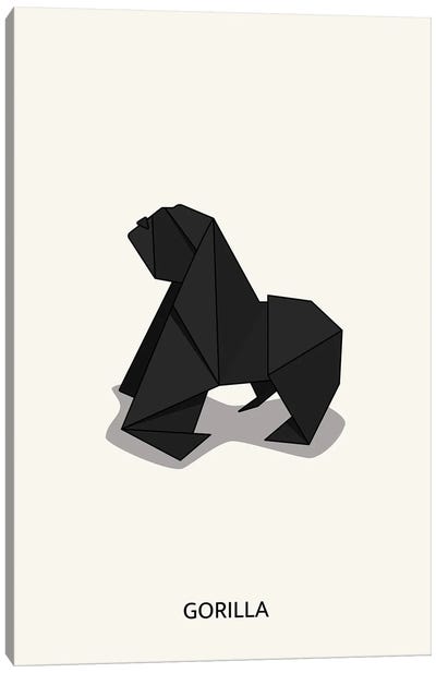 Origami Gorilla Canvas Art Print - Gorilla Art