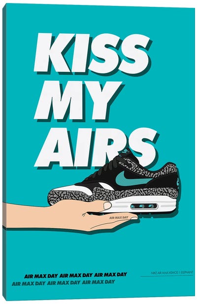 Kiss My Airs Canvas Art Print - Sneaker Art