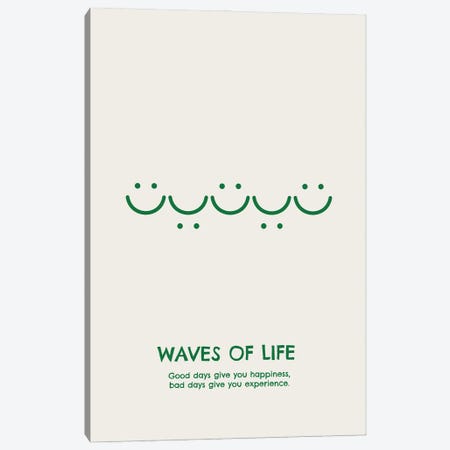 Waves Of Life (Green) Canvas Print #ASX705} by avesix Canvas Artwork