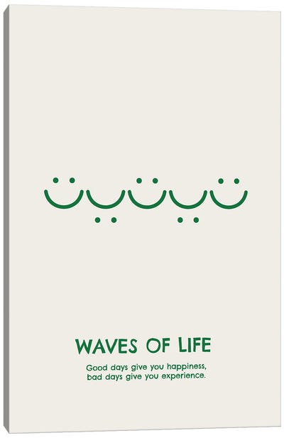 Waves Of Life (Green) Canvas Art Print - avesix