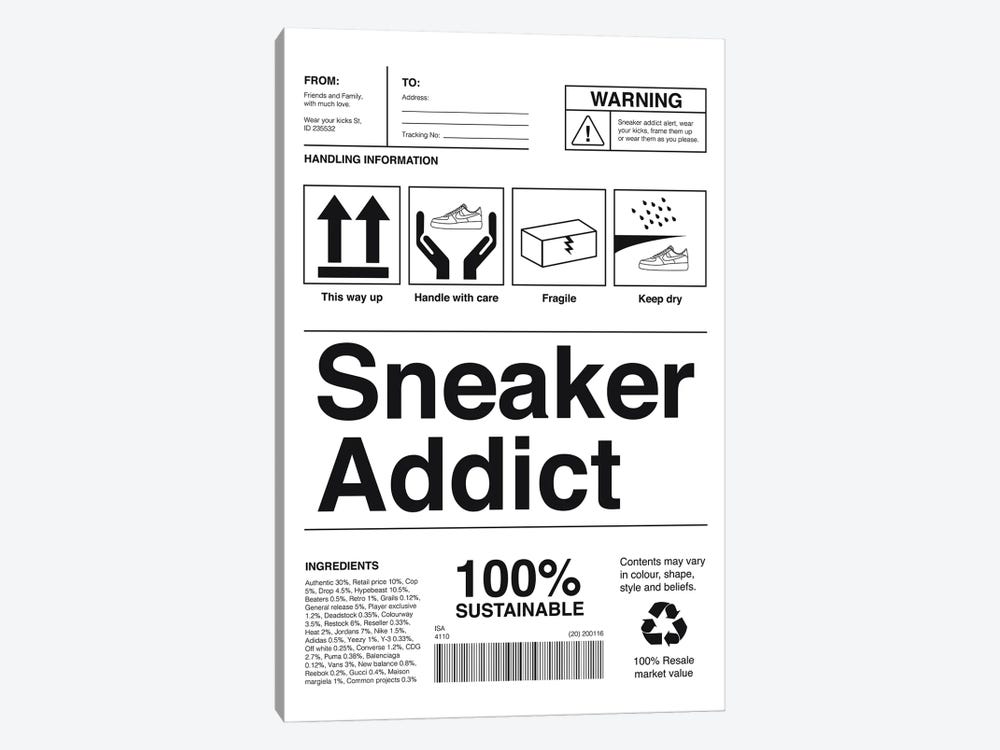 Sneaker Addict by avesix 1-piece Canvas Art Print