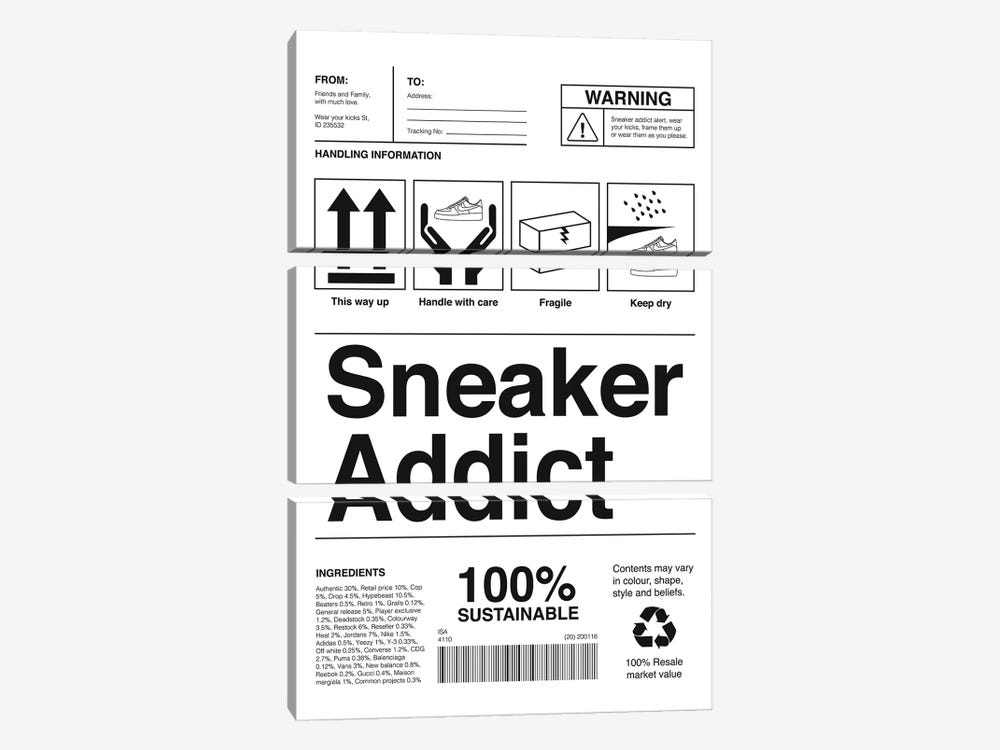 Sneaker Addict by avesix 3-piece Canvas Print