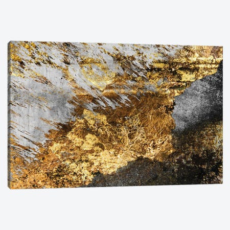 Grey, Black, And Gold Marble Canvas Print #ASY101} by Artsy Bessy Canvas Wall Art