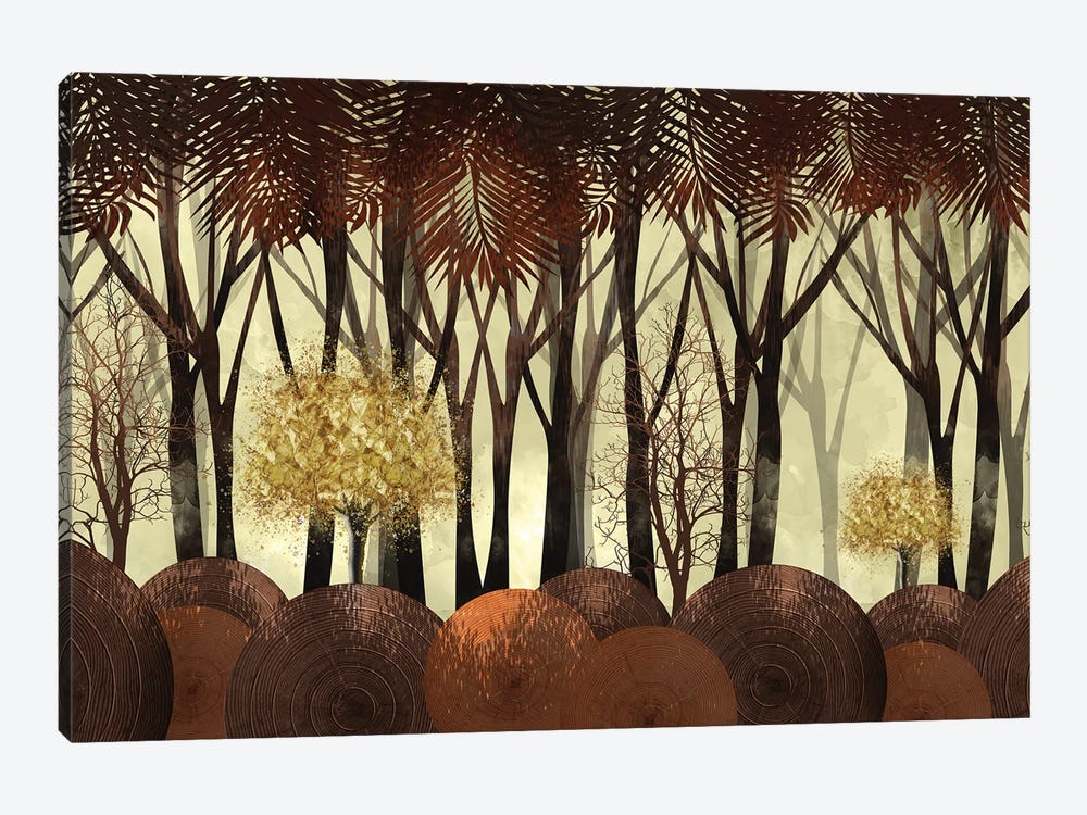 Autumn Forest Landscape by Artsy Bessy 1-piece Canvas Artwork